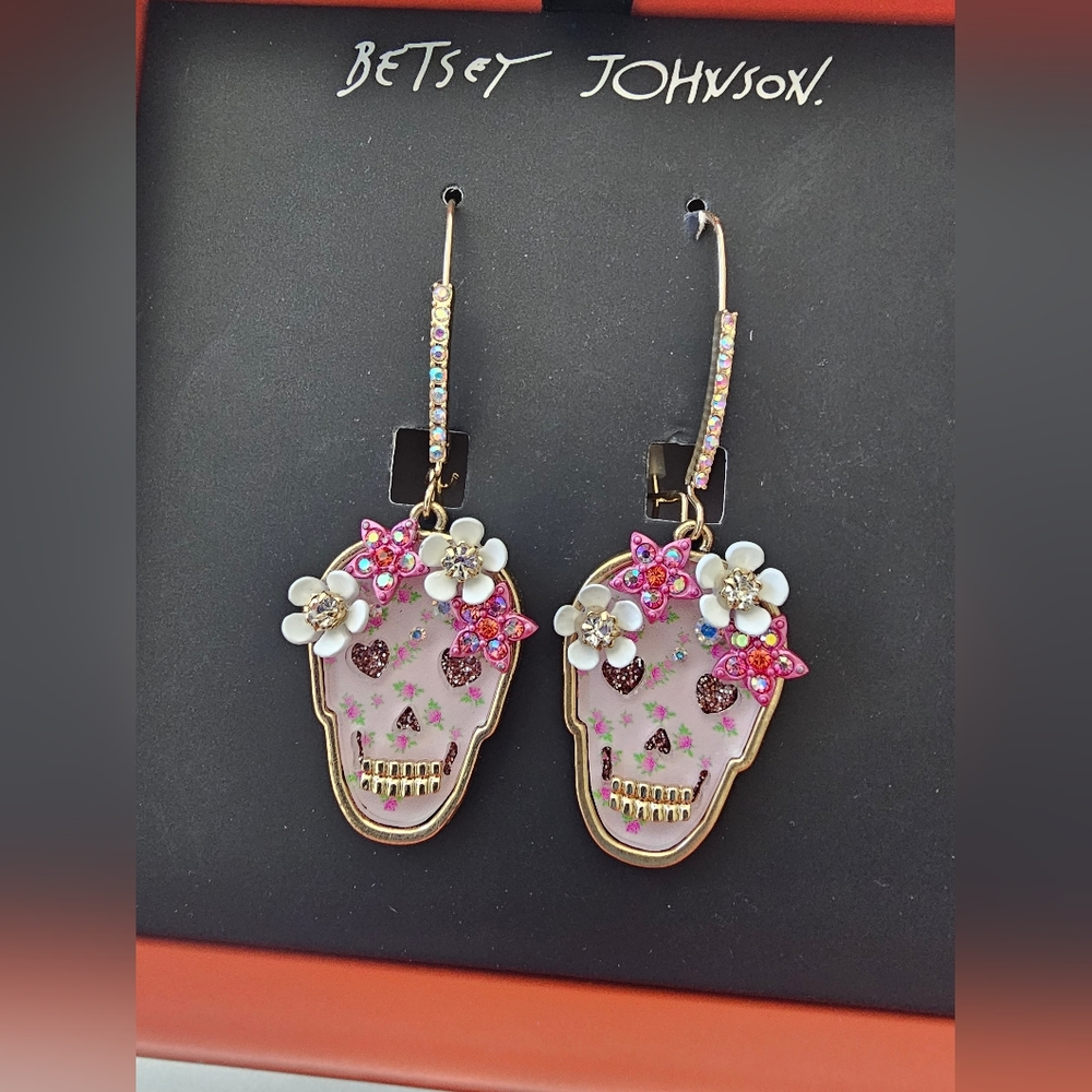 Betsey Johnson candy skull earrings
